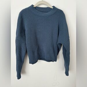 Abercrombie & Fitch Blue Crew Neck Chenille Sweater